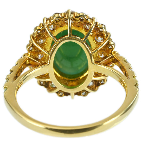 【中古】K18YG JADEITE RING ヒスイリング J2.96ct D1.14ct 4.7g #11