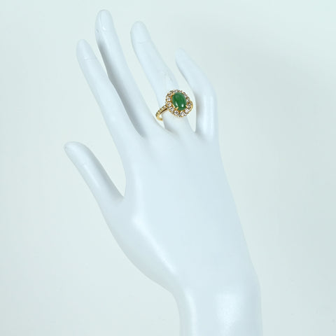 【中古】K18YG JADEITE RING ヒスイリング J2.96ct D1.14ct 4.7g #11