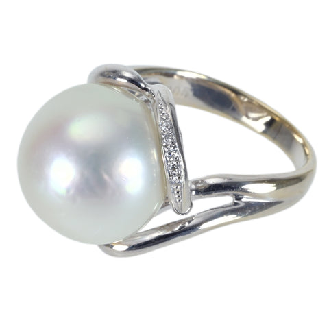 [Pre-owned] K18WG SOUTH SEA PEARL White South Sea Pearl Ring, 14mm, 10.3g, #12 