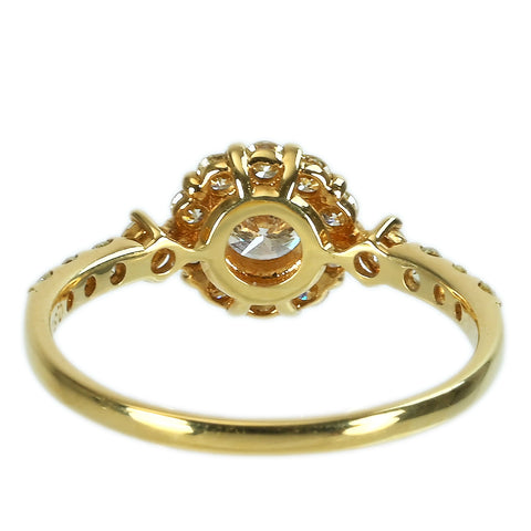 【中古】K18YG DIAMOND RING ダイヤモンドリング 0.327ct Hカラー VVS2 Good D0.50c CGLソーティンぐ 1.8g #11.5