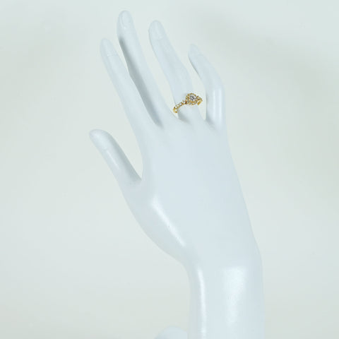 【中古】K18YG DIAMOND RING ダイヤモンドリング 0.327ct Hカラー VVS2 Good D0.50c CGLソーティンぐ 1.8g #11.5