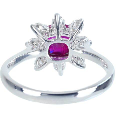 【中古】K18WG Mogok Mynmar RUBY RING ビルマ モゴク産ルビーリング R1.30ct D0.42ct Pigeon Blood GRS鑑別書 3.6g #14