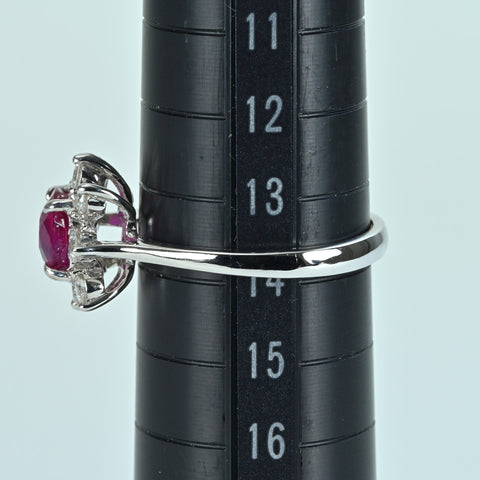 【中古】K18WG Mogok Mynmar RUBY RING ビルマ モゴク産ルビーリング R1.30ct D0.42ct Pigeon Blood GRS鑑別書 3.6g #14