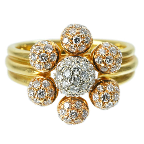 [Pre-owned] K18YG/PG/WG DIAMOND RING Three-color gold diamond ring D0.74ct 8.0g #12 