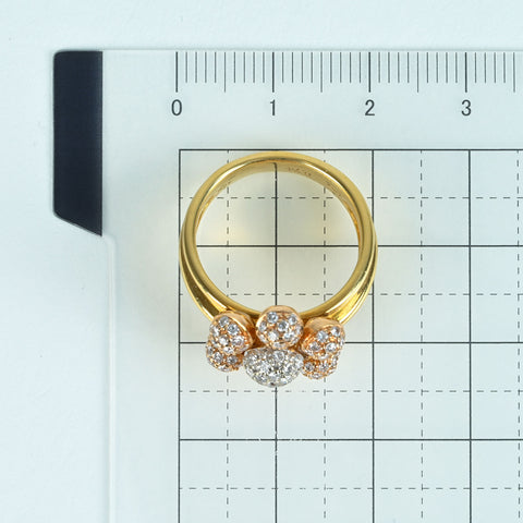 [Pre-owned] K18YG/PG/WG DIAMOND RING Three-color gold diamond ring D0.74ct 8.0g #12 