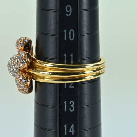 [Pre-owned] K18YG/PG/WG DIAMOND RING Three-color gold diamond ring D0.74ct 8.0g #12 