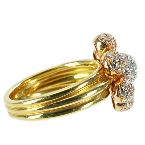 [Pre-owned] K18YG/PG/WG DIAMOND RING Three-color gold diamond ring D0.74ct 8.0g #12 