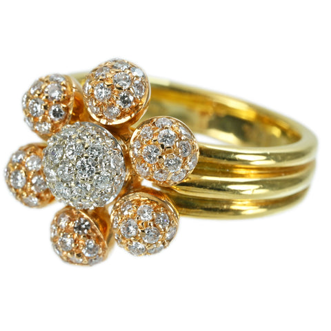 [Pre-owned] K18YG/PG/WG DIAMOND RING Three-color gold diamond ring D0.74ct 8.0g #12 