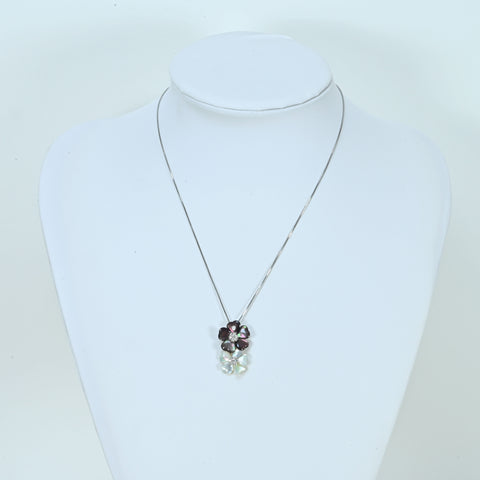 【中古】K18WG SHELLシェル ダイヤモンドペンダントネックレス D0.27ct 6.3g