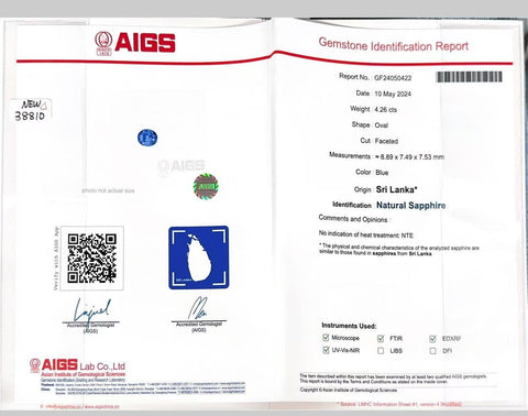 【中古】K18WG SAPPHIRE スリランカ産非加熱サファイアリング S4.26ct D0.37ct AIGS鑑別書 4.4g #13.5