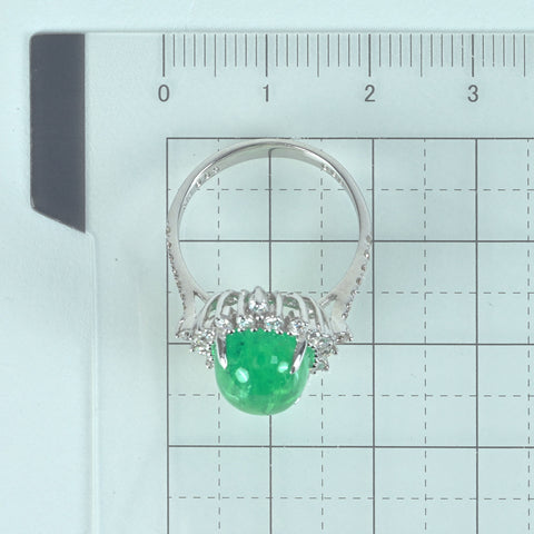 【中古】K18WG EMERALDエメラルドリング E6.03ct D0.60ct 4.8g #13.5