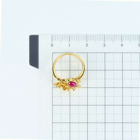 【中古】K18YG RUBYルビーリング R0.85ct D0.065ct 日宝協鑑別書 4.9g #8.5