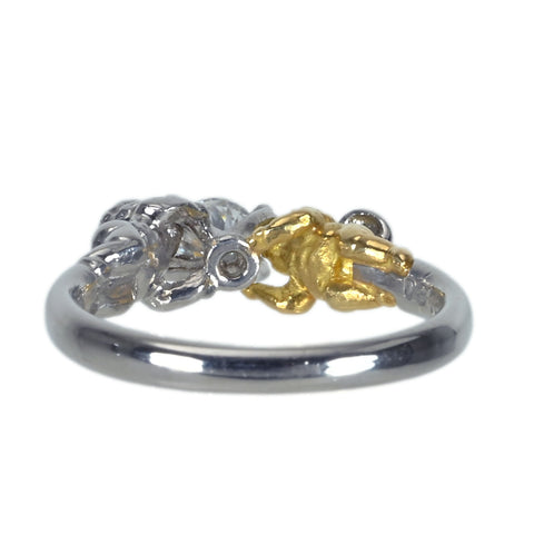 【中古】K18/PT900 DIAMONDダイヤモンドリング 0.378ct 5.40g #9