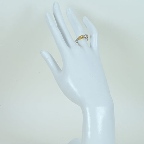 【中古】K18/PT900 DIAMONDダイヤモンドリング 0.378ct 5.40g #9