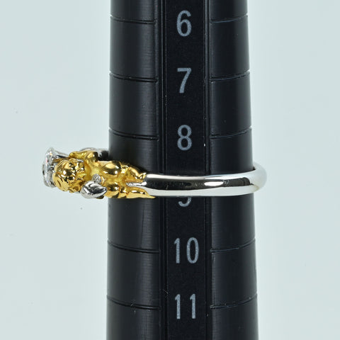 【中古】K18/PT900 DIAMONDダイヤモンドリング 0.378ct 5.40g #9