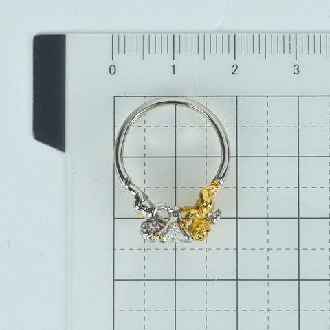 【中古】K18/PT900 DIAMONDダイヤモンドリング 0.378ct 5.40g #9