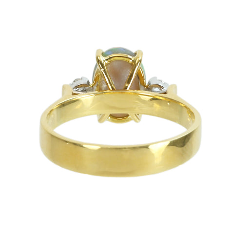 【中古】K18YG BLACK OPALブラックオパールリング 4.0g #13.5