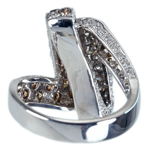 Used] K18WG DIAMOND Brown & Colorless Diamond Ring D1.63ct 7.4g #12