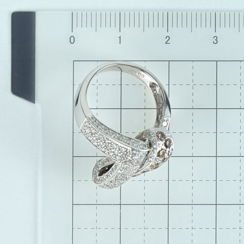 Used] K18WG DIAMOND Brown & Colorless Diamond Ring D1.63ct 7.4g #12