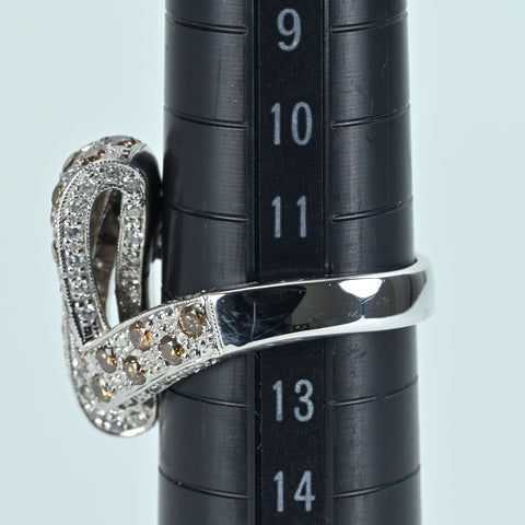 Used] K18WG DIAMOND Brown & Colorless Diamond Ring D1.63ct 7.4g #12
