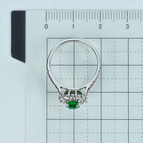 【中古】K18WG EMERALDコロンビア産 エメラルドリング E0.63ct D0.63ct GRS鑑別書付き 3.8g #14