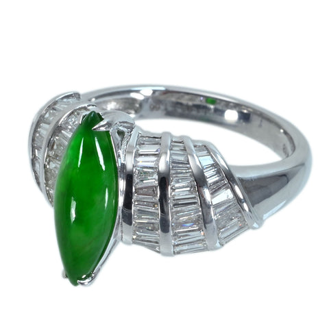 【中古】K18WG JADEITEヒスイリング J1.93ct D1.66ct 6.5g #13.5