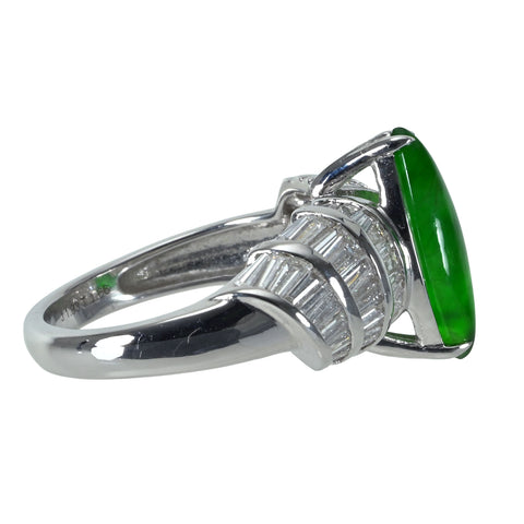 【中古】K18WG JADEITEヒスイリング J1.93ct D1.66ct 6.5g #13.5