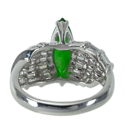 【中古】K18WG JADEITEヒスイリング J1.93ct D1.66ct 6.5g #13.5