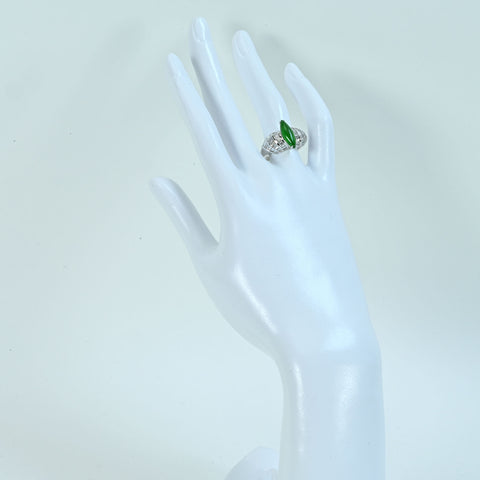 【中古】K18WG JADEITEヒスイリング J1.93ct D1.66ct 6.5g #13.5