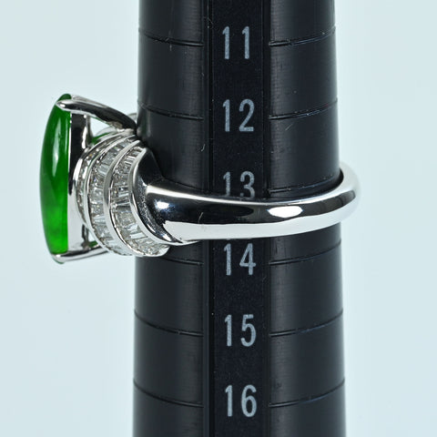 【中古】K18WG JADEITEヒスイリング J1.93ct D1.66ct 6.5g #13.5