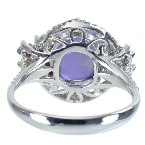 【中古】K18WG STAR SAPPHIRE RING スターサファイアリング SS4.90ct D0.55ct 5.8g #14
