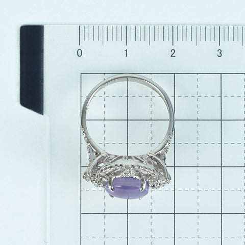 【中古】K18WG STAR SAPPHIRE RING スターサファイアリング SS4.90ct D0.55ct 5.8g #14