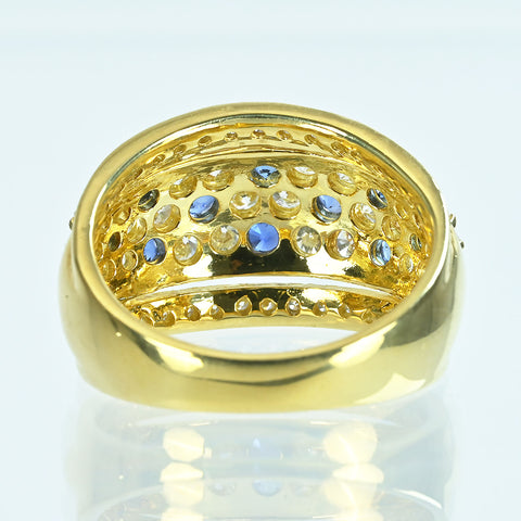 【中古】K18YG SAPPHIREサファイアリング S0.55ct D1.25ct 7.9g #12