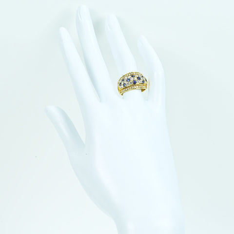 【中古】K18YG SAPPHIREサファイアリング S0.55ct D1.25ct 7.9g #12