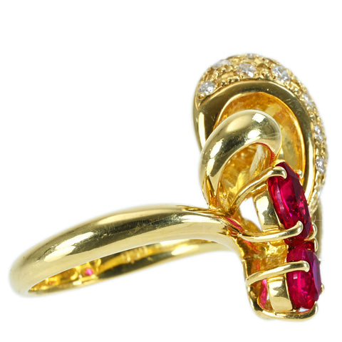 【中古】K18YG RUBY RING ルビーリング R1.15ct D0.60ct 11.2g #12
