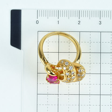 【中古】K18YG RUBY RING ルビーリング R1.15ct D0.60ct 11.2g #12
