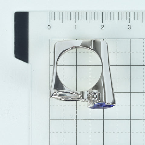 【中古】K18WG TANZANITEタンザナイトリング 鑑別書10.2g #11.5