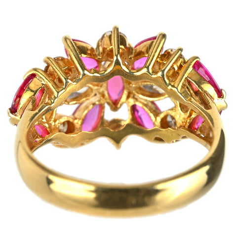 【中古】K18 RUBY ルビーリング R1.19ct D0.82ct 4.8g ＃10.5