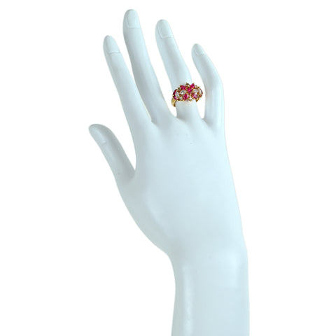 【中古】K18 RUBY ルビーリング R1.19ct D0.82ct 4.8g ＃10.5