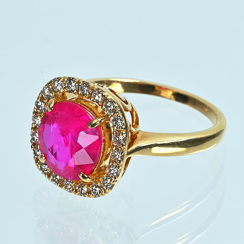 【中古】K18YG RUBYモザンビーク産ルビーリング R2.60ct D0.42ct GIA鑑別書付き 5.2g #11