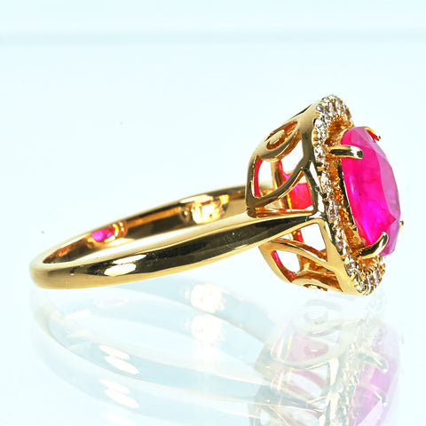 【中古】K18YG RUBYモザンビーク産ルビーリング R2.60ct D0.42ct GIA鑑別書付き 5.2g #11