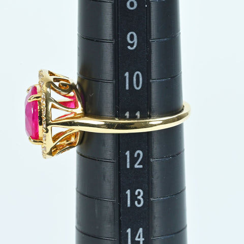 【中古】K18YG RUBYモザンビーク産ルビーリング R2.60ct D0.42ct GIA鑑別書付き 5.2g #11