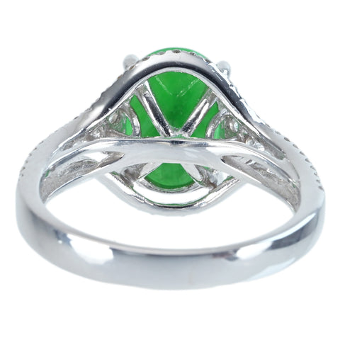[Pre-owned] K18WG JADEITE RING Jadeite Ring Jadeite 2.71ct Diameter 0.38ct 4.6g #13 
