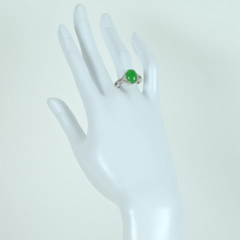 [Pre-owned] K18WG JADEITE RING Jadeite Ring Jadeite 2.71ct Diameter 0.38ct 4.6g #13 