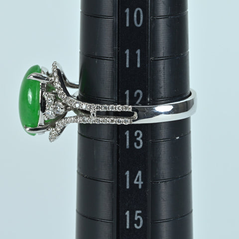 [Pre-owned] K18WG JADEITE RING Jadeite Ring Jadeite 2.71ct Diameter 0.38ct 4.6g #13 
