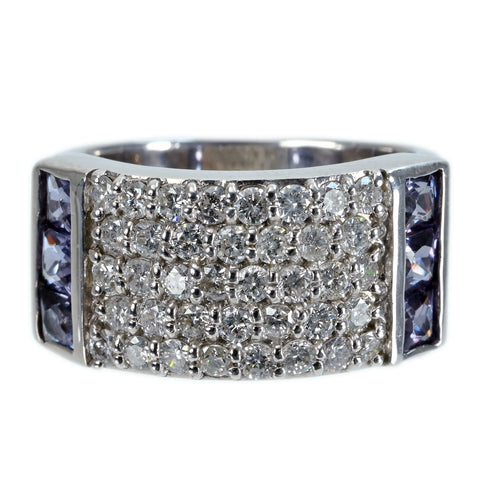 【中古】K18WG DIAMOND GARNET RING ダイヤモンド/ガーネットリング D0.96ct G1.09ct 8.7g #11.5