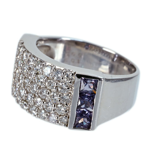 【中古】K18WG DIAMOND GARNET RING ダイヤモンド/ガーネットリング D0.96ct G1.09ct 8.7g #11.5