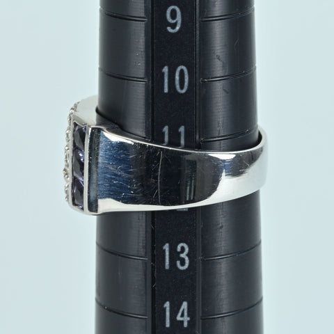 【中古】K18WG DIAMOND GARNET RING ダイヤモンド/ガーネットリング D0.96ct G1.09ct 8.7g #11.5
