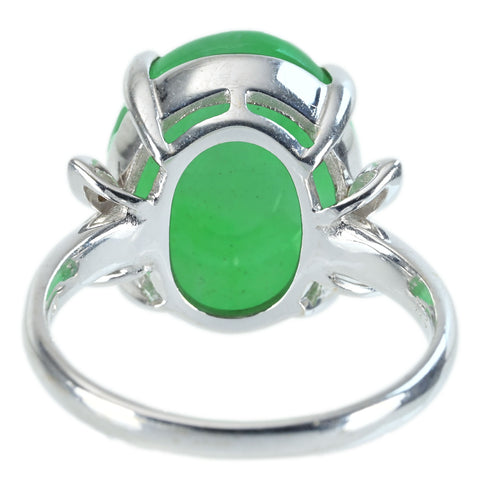 【中古】K18WG JADEITE RING ヒスイリング J12.11ct D0.04ct 7.3g #16