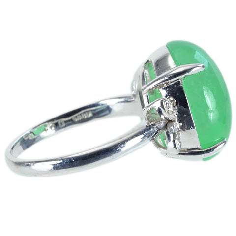 【中古】K18WG JADEITE RING ヒスイリング J12.11ct D0.04ct 7.3g #16